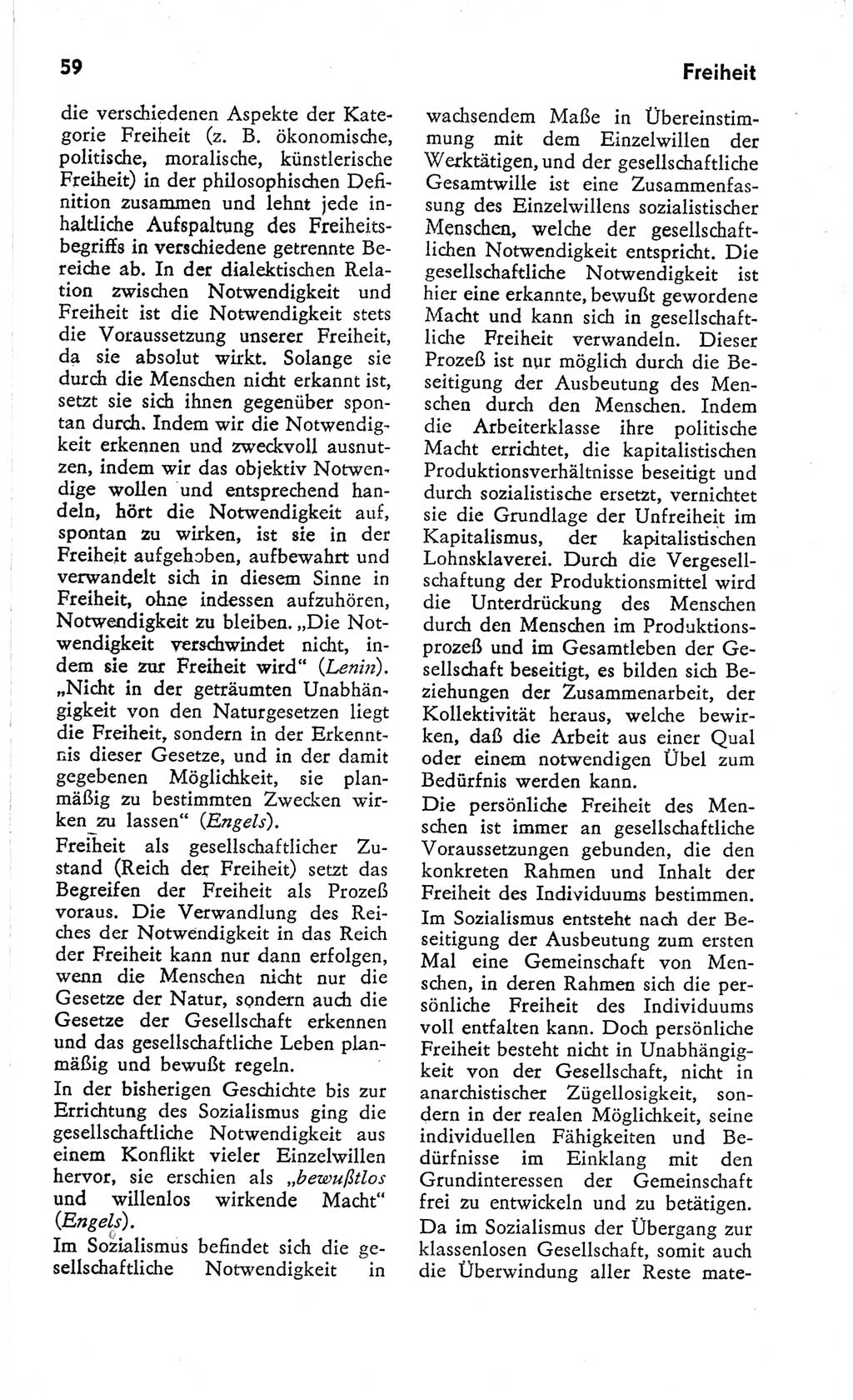 Kleines Wörterbuch der marxistisch-leninistischen Philosophie [Deutsche Demokratische Republik (DDR)] 1966, Seite 59 (Kl. Wb. ML Phil. DDR 1966, S. 59)