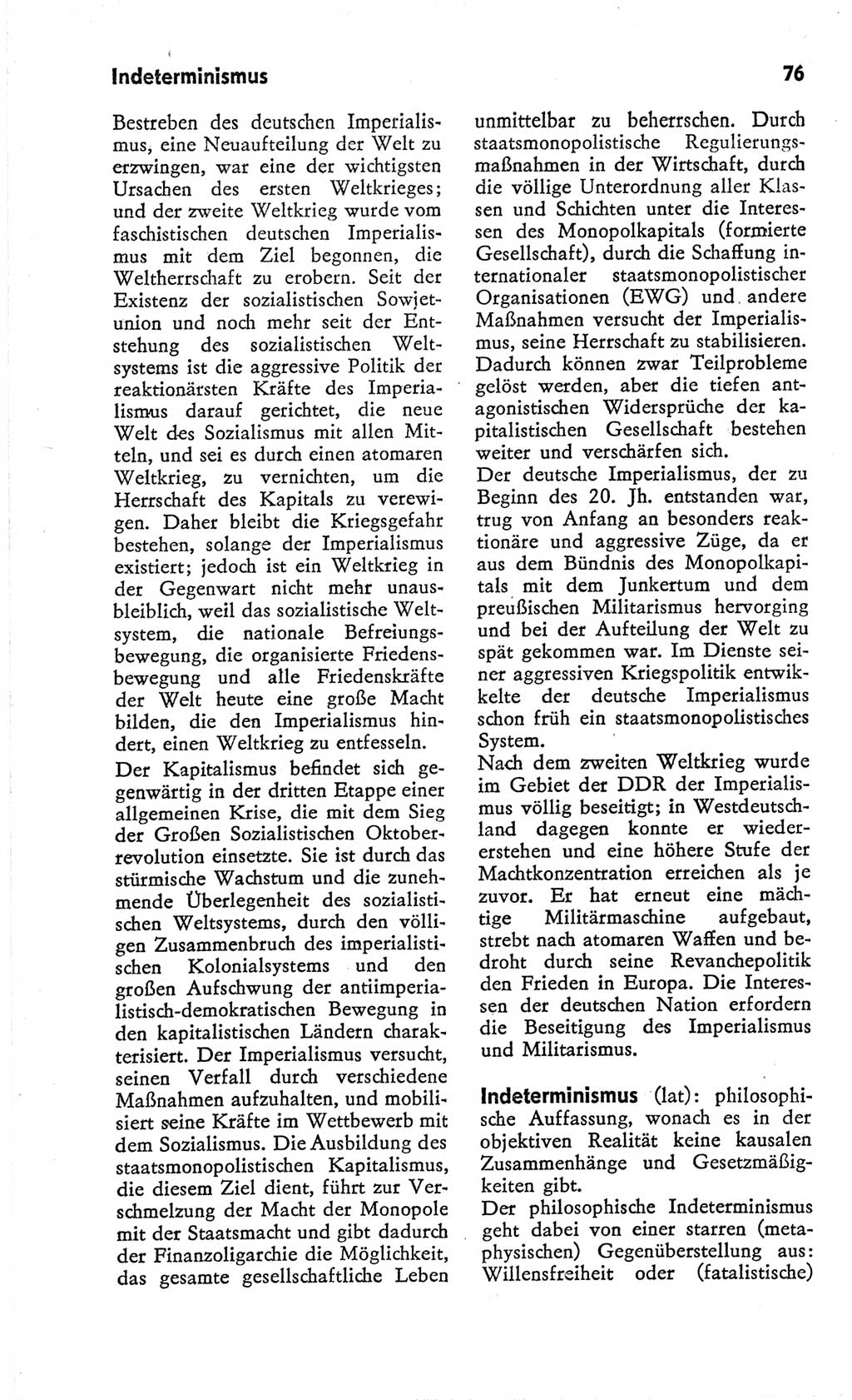 Kleines Wörterbuch der marxistisch-leninistischen Philosophie [Deutsche Demokratische Republik (DDR)] 1966, Seite 76 (Kl. Wb. ML Phil. DDR 1966, S. 76)