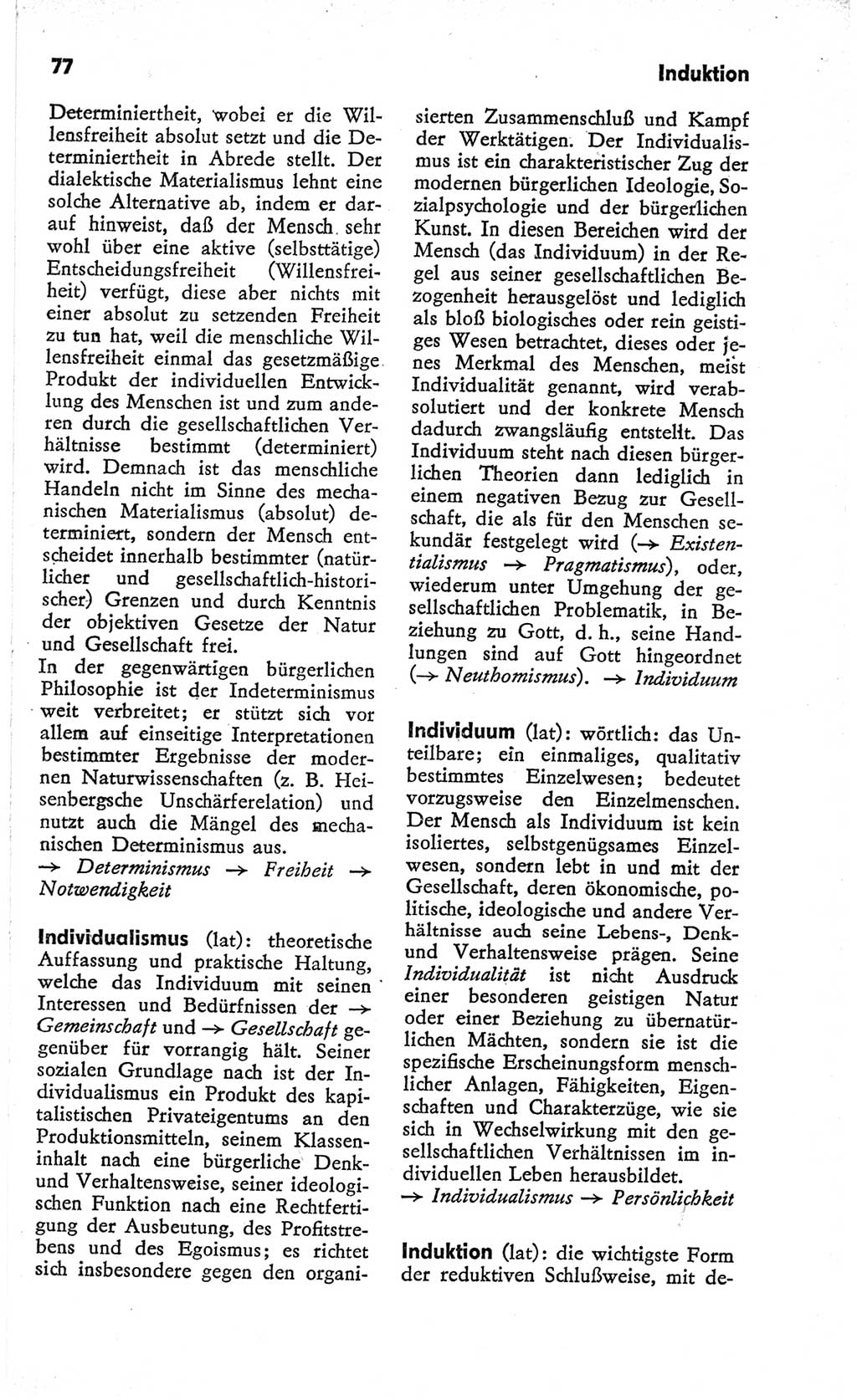 Kleines Wörterbuch der marxistisch-leninistischen Philosophie [Deutsche Demokratische Republik (DDR)] 1966, Seite 77 (Kl. Wb. ML Phil. DDR 1966, S. 77)