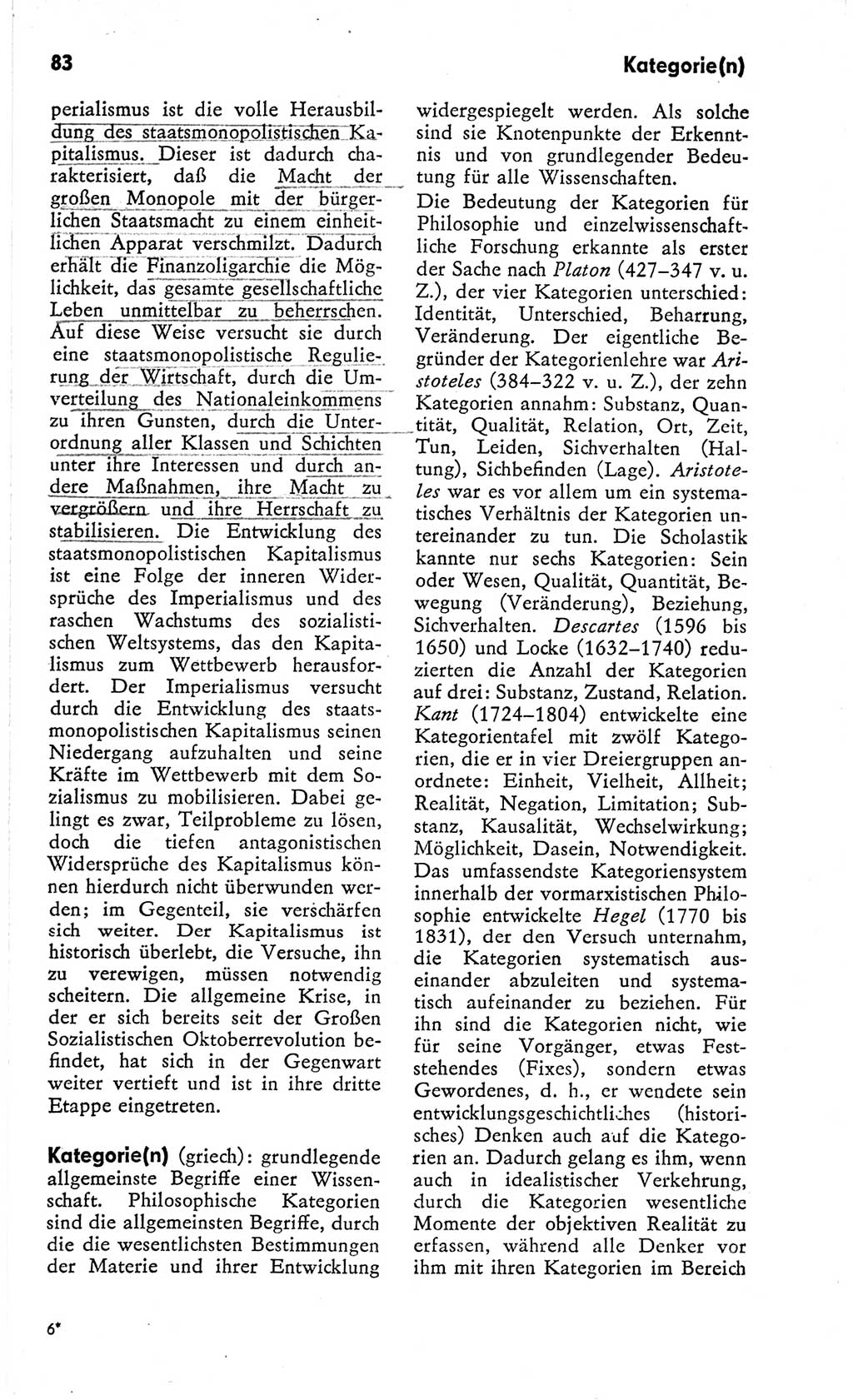 Kleines Wörterbuch der marxistisch-leninistischen Philosophie [Deutsche Demokratische Republik (DDR)] 1966, Seite 83 (Kl. Wb. ML Phil. DDR 1966, S. 83)