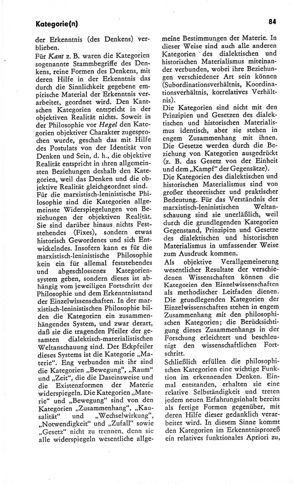 Kleines Wörterbuch der marxistisch-leninistischen Philosophie [Deutsche Demokratische Republik (DDR)] 1966, Seite 84 (Kl. Wb. ML Phil. DDR 1966, S. 84)