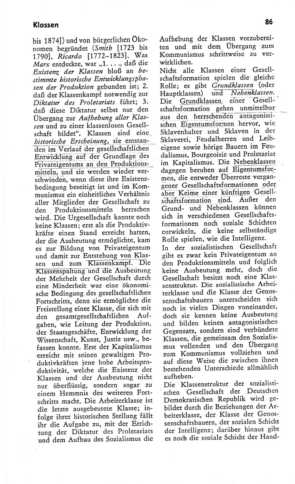 Kleines Wörterbuch der marxistisch-leninistischen Philosophie [Deutsche Demokratische Republik (DDR)] 1966, Seite 86 (Kl. Wb. ML Phil. DDR 1966, S. 86)