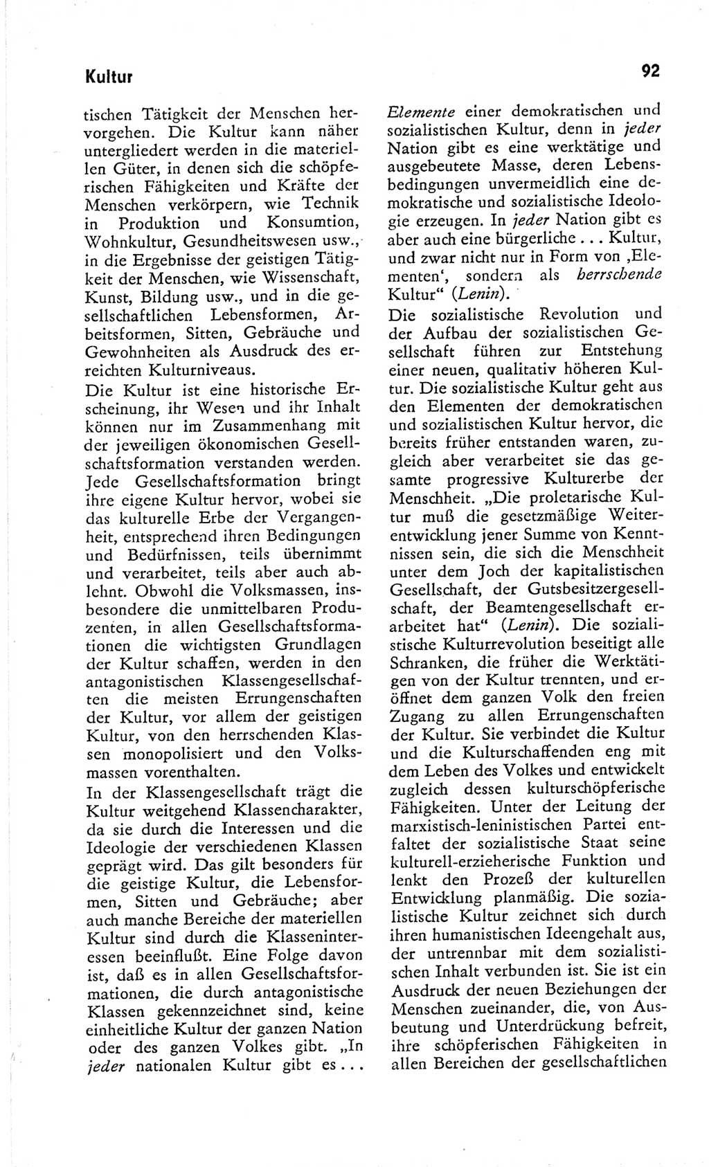 Kleines Wörterbuch der marxistisch-leninistischen Philosophie [Deutsche Demokratische Republik (DDR)] 1966, Seite 92 (Kl. Wb. ML Phil. DDR 1966, S. 92)