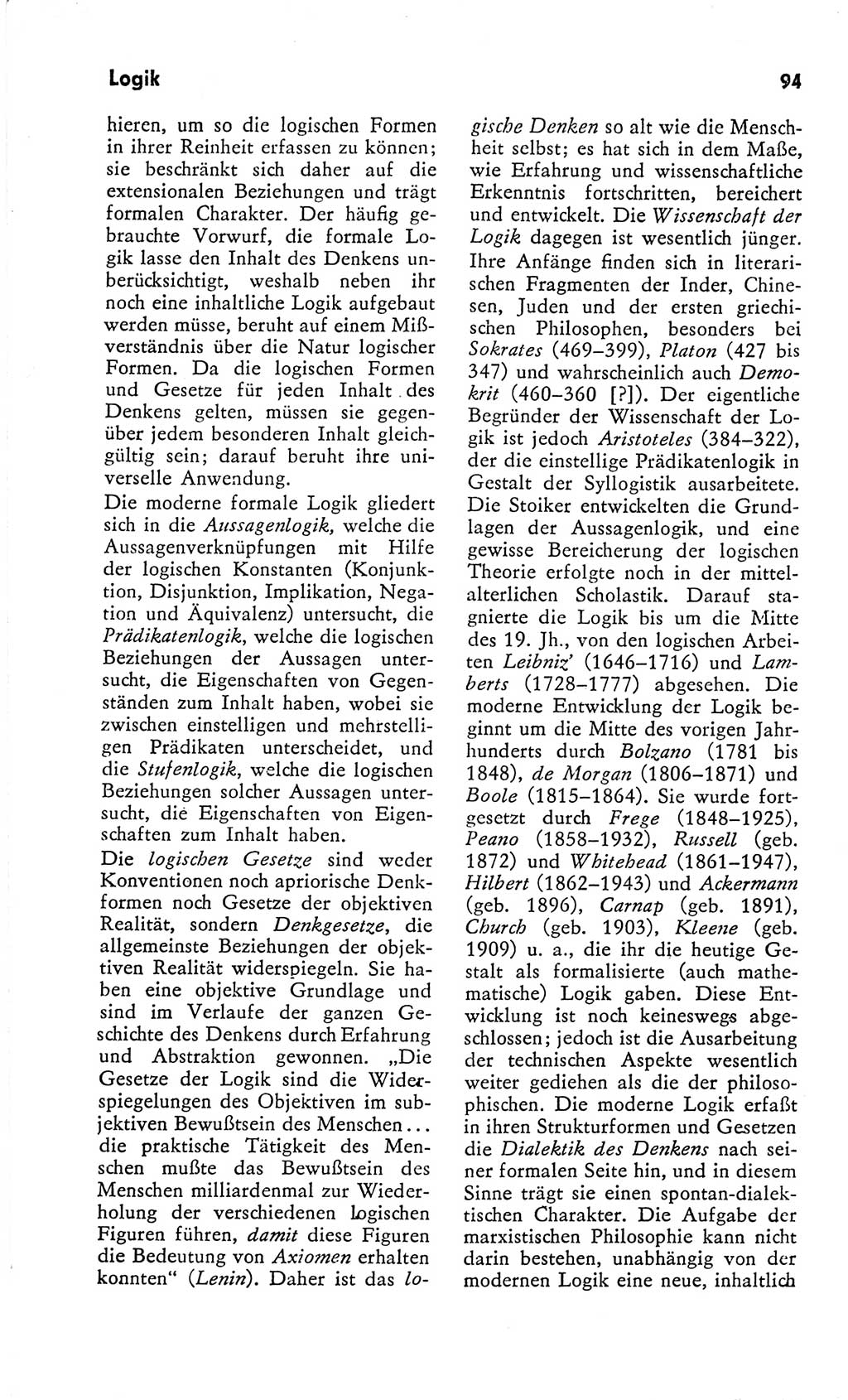 Kleines Wörterbuch der marxistisch-leninistischen Philosophie [Deutsche Demokratische Republik (DDR)] 1966, Seite 94 (Kl. Wb. ML Phil. DDR 1966, S. 94)