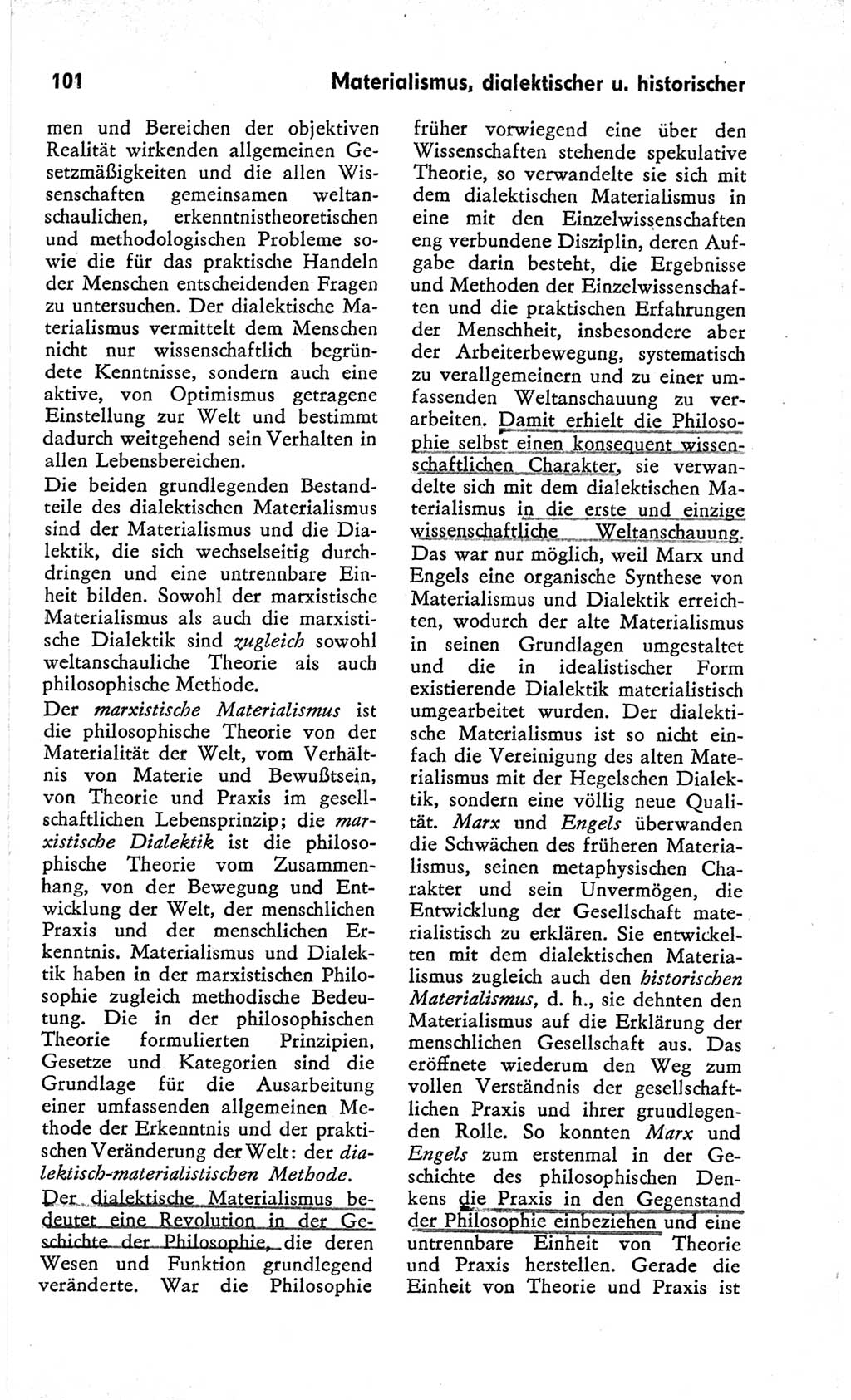 Kleines Wörterbuch der marxistisch-leninistischen Philosophie [Deutsche Demokratische Republik (DDR)] 1966, Seite 101 (Kl. Wb. ML Phil. DDR 1966, S. 101)