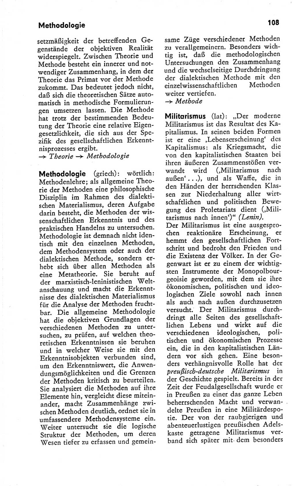 Kleines Wörterbuch der marxistisch-leninistischen Philosophie [Deutsche Demokratische Republik (DDR)] 1966, Seite 108 (Kl. Wb. ML Phil. DDR 1966, S. 108)
