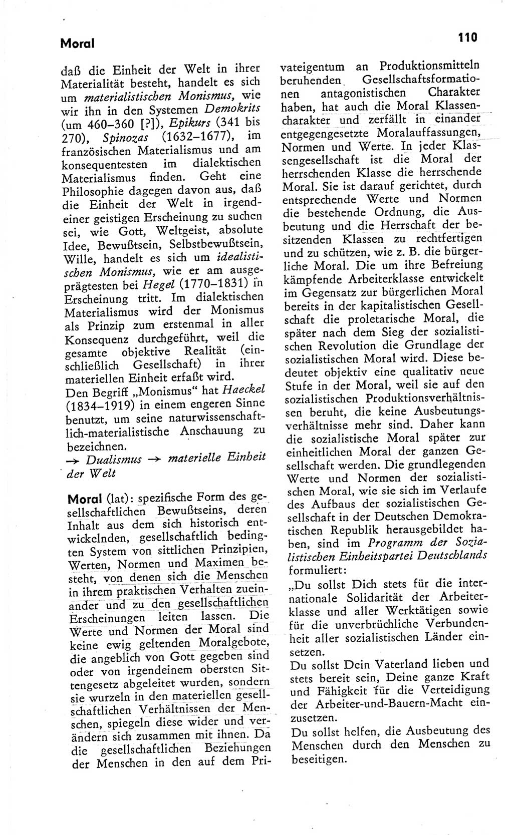 Kleines Wörterbuch der marxistisch-leninistischen Philosophie [Deutsche Demokratische Republik (DDR)] 1966, Seite 110 (Kl. Wb. ML Phil. DDR 1966, S. 110)