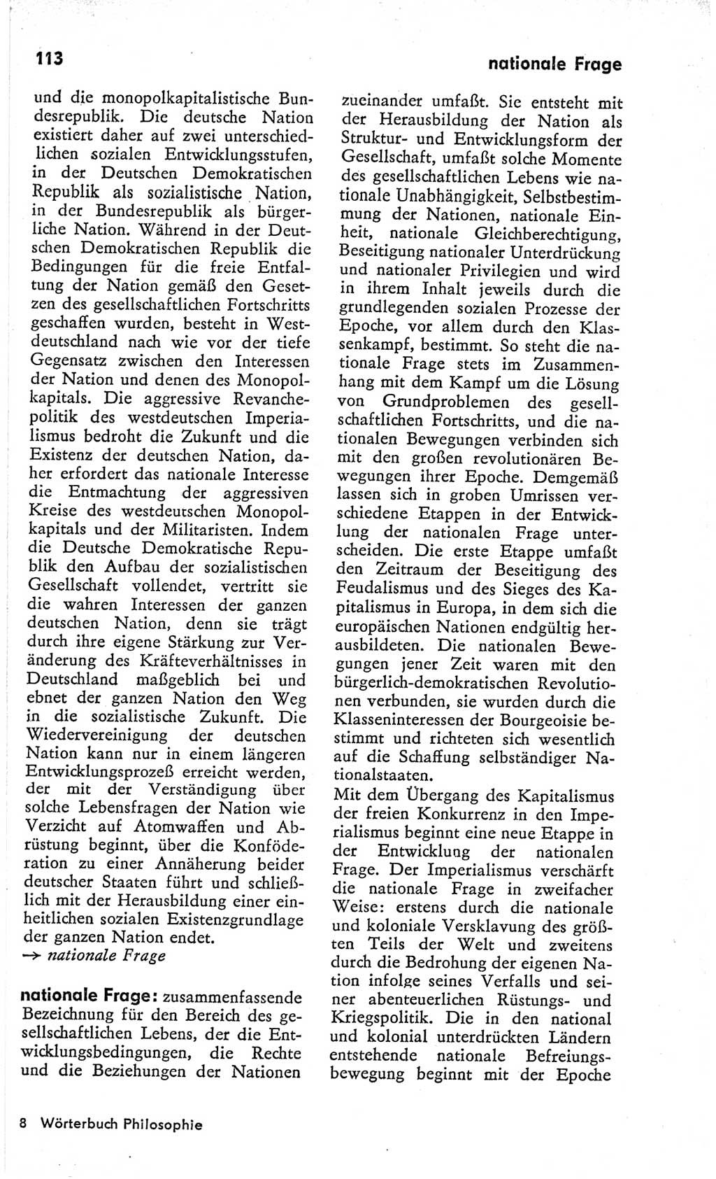 Kleines Wörterbuch der marxistisch-leninistischen Philosophie [Deutsche Demokratische Republik (DDR)] 1966, Seite 113 (Kl. Wb. ML Phil. DDR 1966, S. 113)