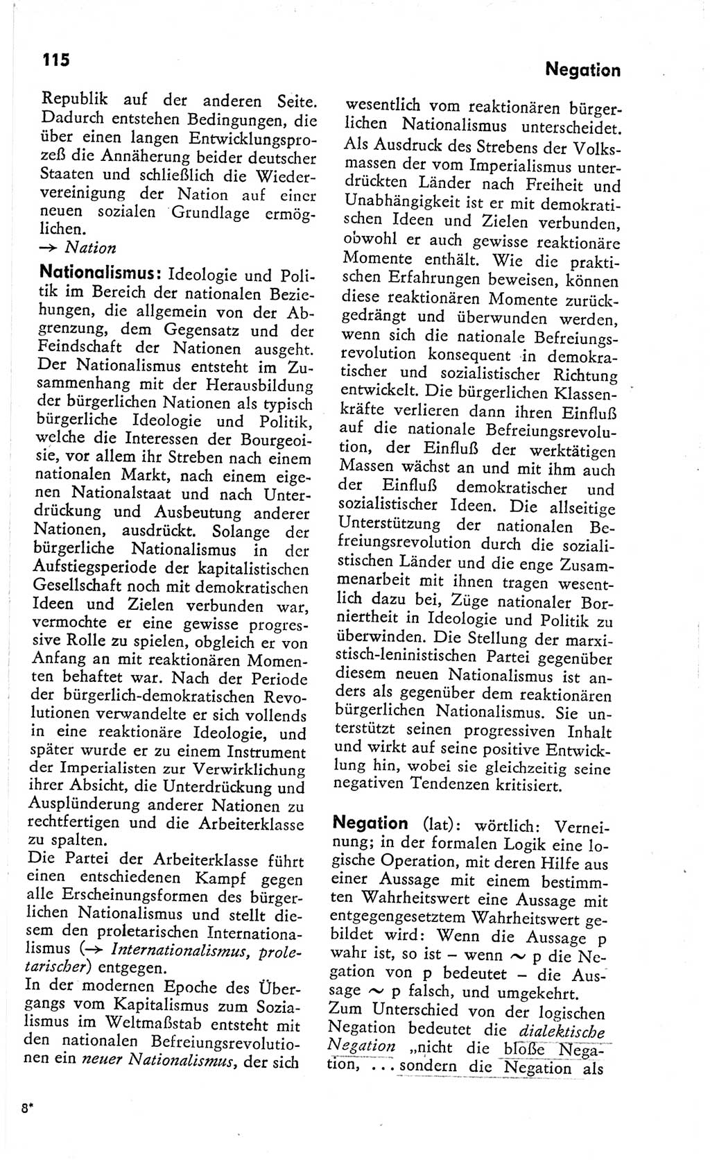 Kleines Wörterbuch der marxistisch-leninistischen Philosophie [Deutsche Demokratische Republik (DDR)] 1966, Seite 115 (Kl. Wb. ML Phil. DDR 1966, S. 115)