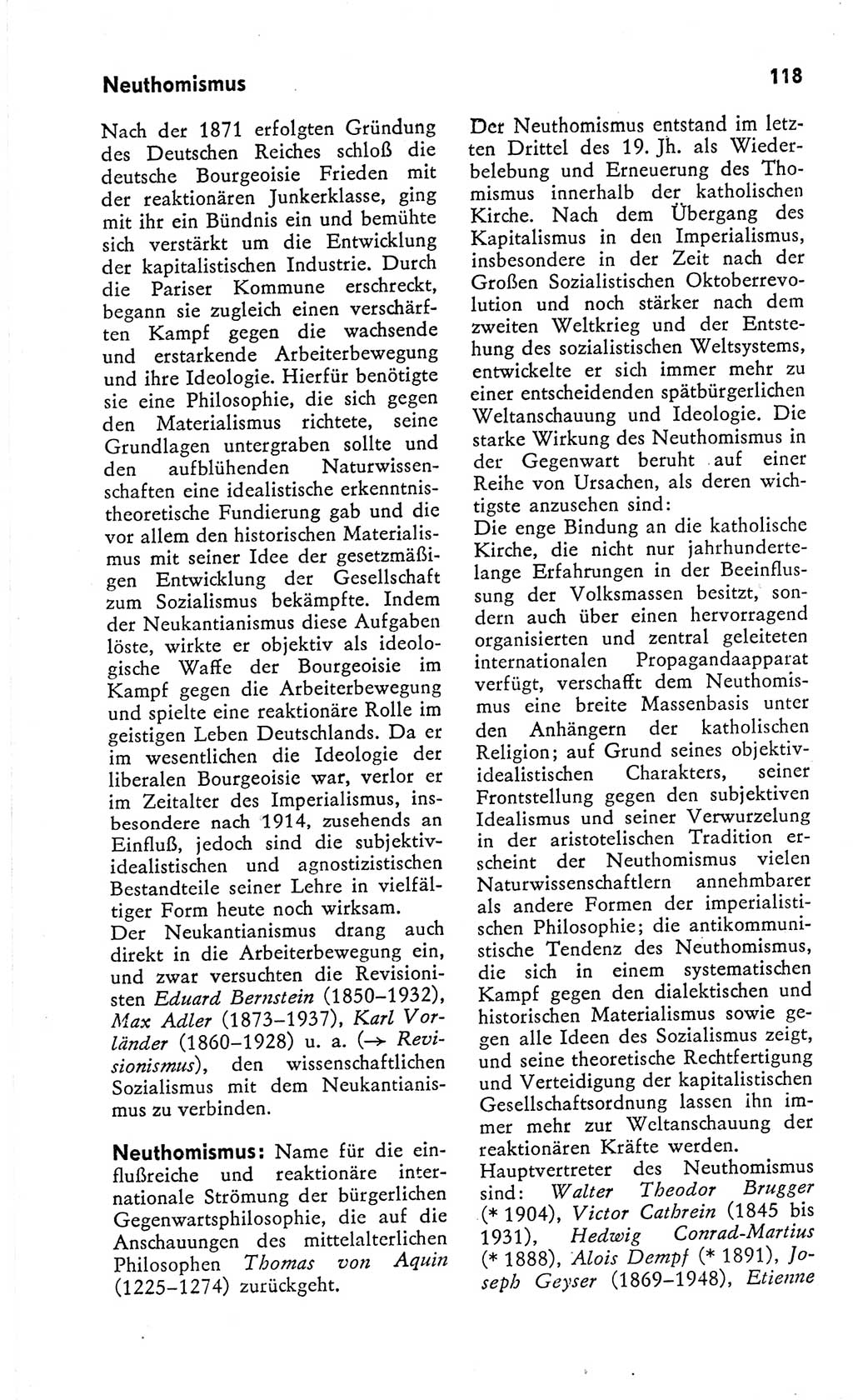 Kleines Wörterbuch der marxistisch-leninistischen Philosophie [Deutsche Demokratische Republik (DDR)] 1966, Seite 118 (Kl. Wb. ML Phil. DDR 1966, S. 118)