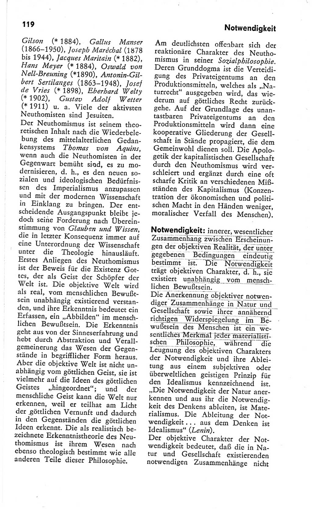 Kleines Wörterbuch der marxistisch-leninistischen Philosophie [Deutsche Demokratische Republik (DDR)] 1966, Seite 119 (Kl. Wb. ML Phil. DDR 1966, S. 119)