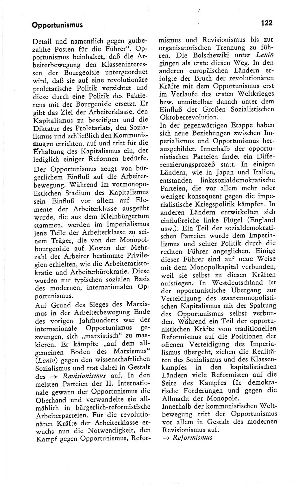 Kleines Wörterbuch der marxistisch-leninistischen Philosophie [Deutsche Demokratische Republik (DDR)] 1966, Seite 122 (Kl. Wb. ML Phil. DDR 1966, S. 122)
