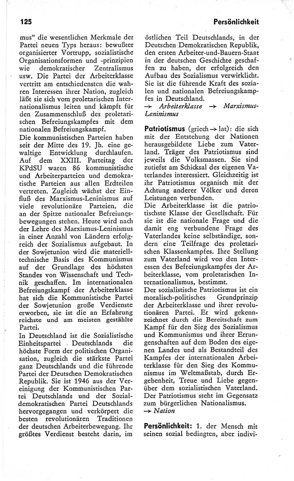 Kleines Wörterbuch der marxistisch-leninistischen Philosophie [Deutsche Demokratische Republik (DDR)] 1966, Seite 125 (Kl. Wb. ML Phil. DDR 1966, S. 125)