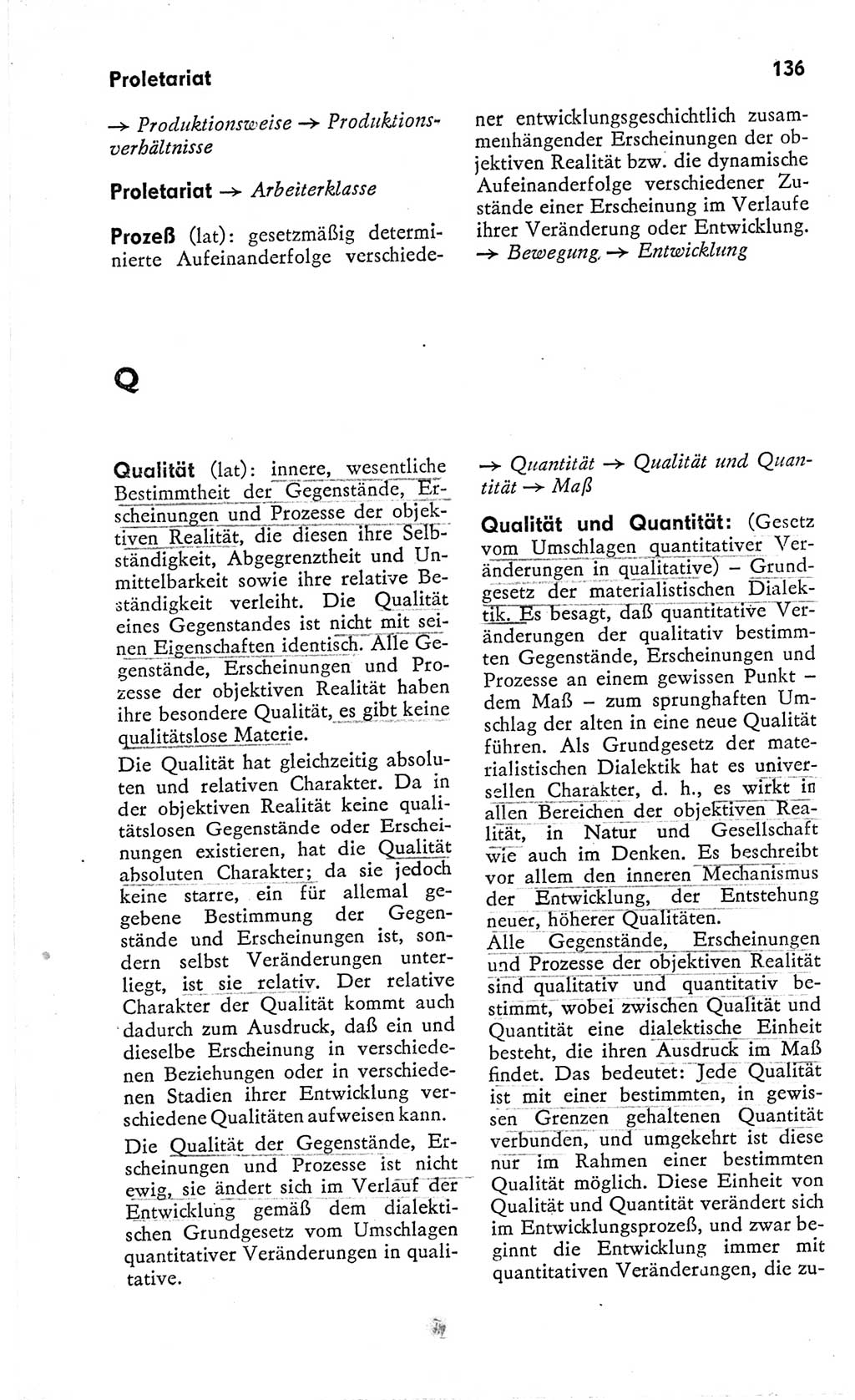 Kleines Wörterbuch der marxistisch-leninistischen Philosophie [Deutsche Demokratische Republik (DDR)] 1966, Seite 136 (Kl. Wb. ML Phil. DDR 1966, S. 136)