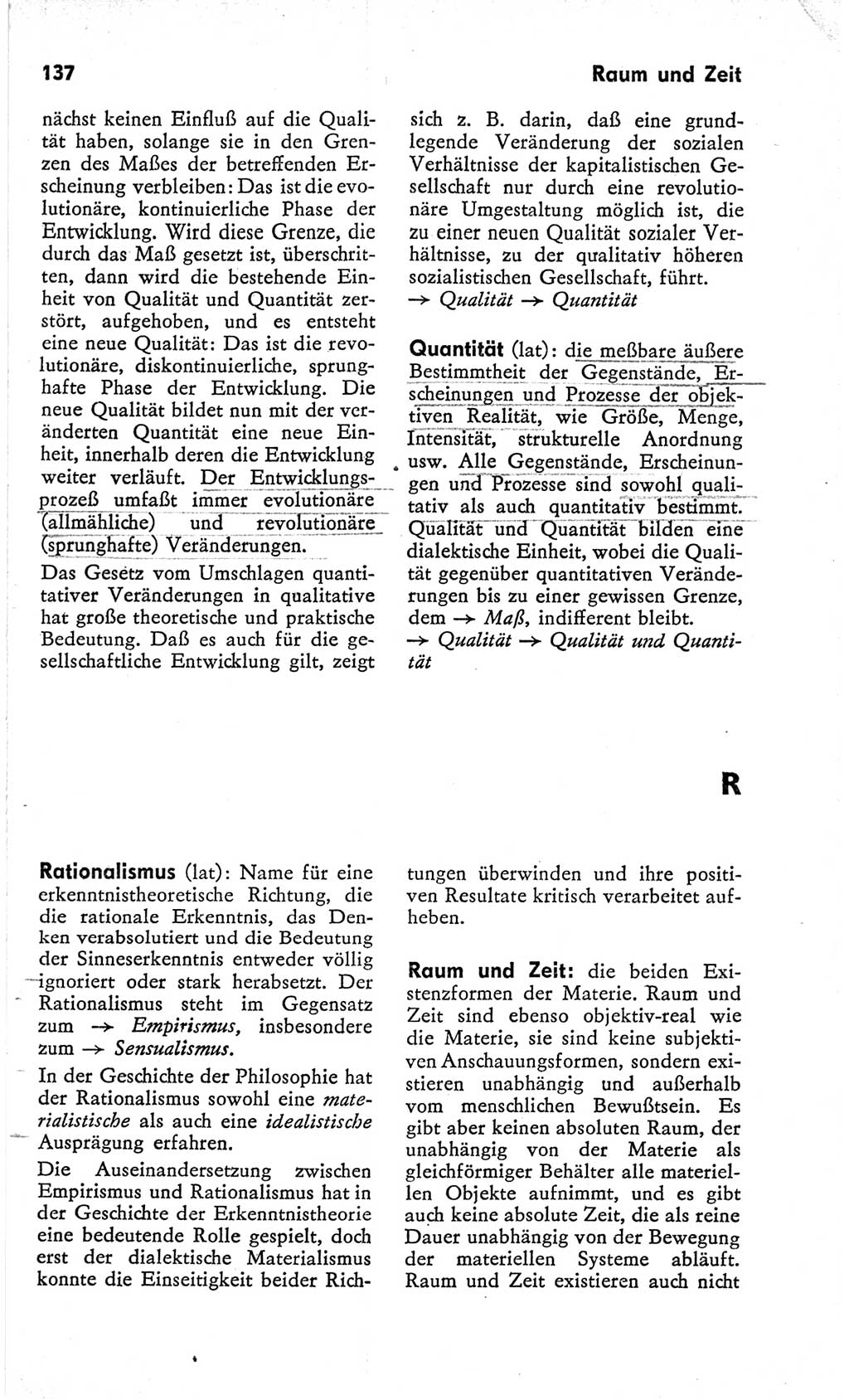 Kleines Wörterbuch der marxistisch-leninistischen Philosophie [Deutsche Demokratische Republik (DDR)] 1966, Seite 137 (Kl. Wb. ML Phil. DDR 1966, S. 137)