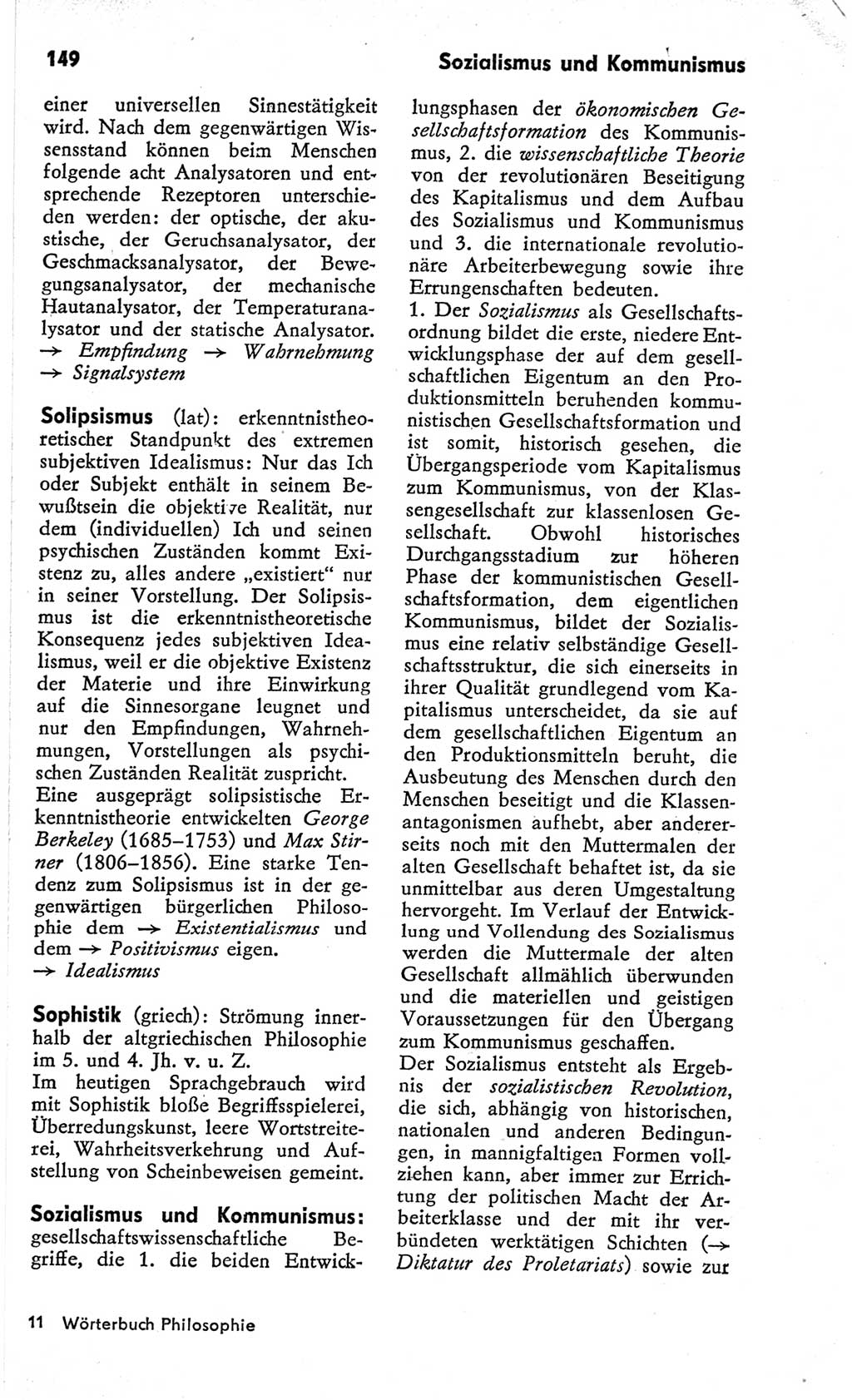 Kleines Wörterbuch der marxistisch-leninistischen Philosophie [Deutsche Demokratische Republik (DDR)] 1966, Seite 149 (Kl. Wb. ML Phil. DDR 1966, S. 149)