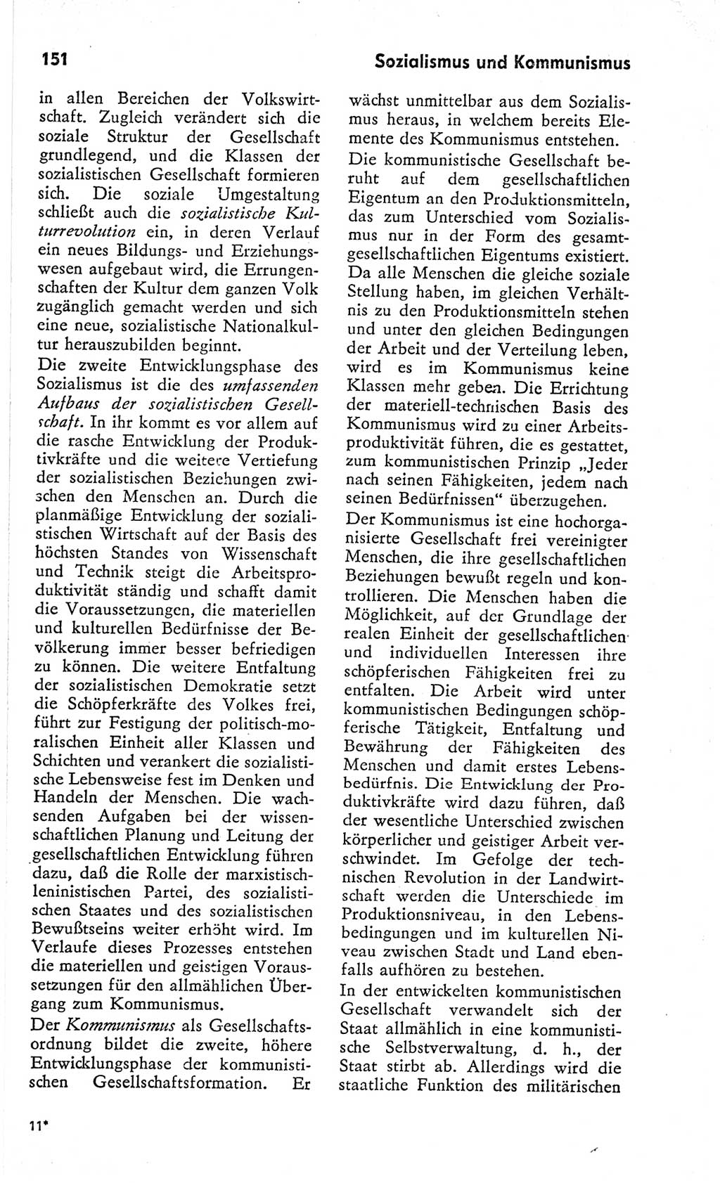 Kleines Wörterbuch der marxistisch-leninistischen Philosophie [Deutsche Demokratische Republik (DDR)] 1966, Seite 151 (Kl. Wb. ML Phil. DDR 1966, S. 151)