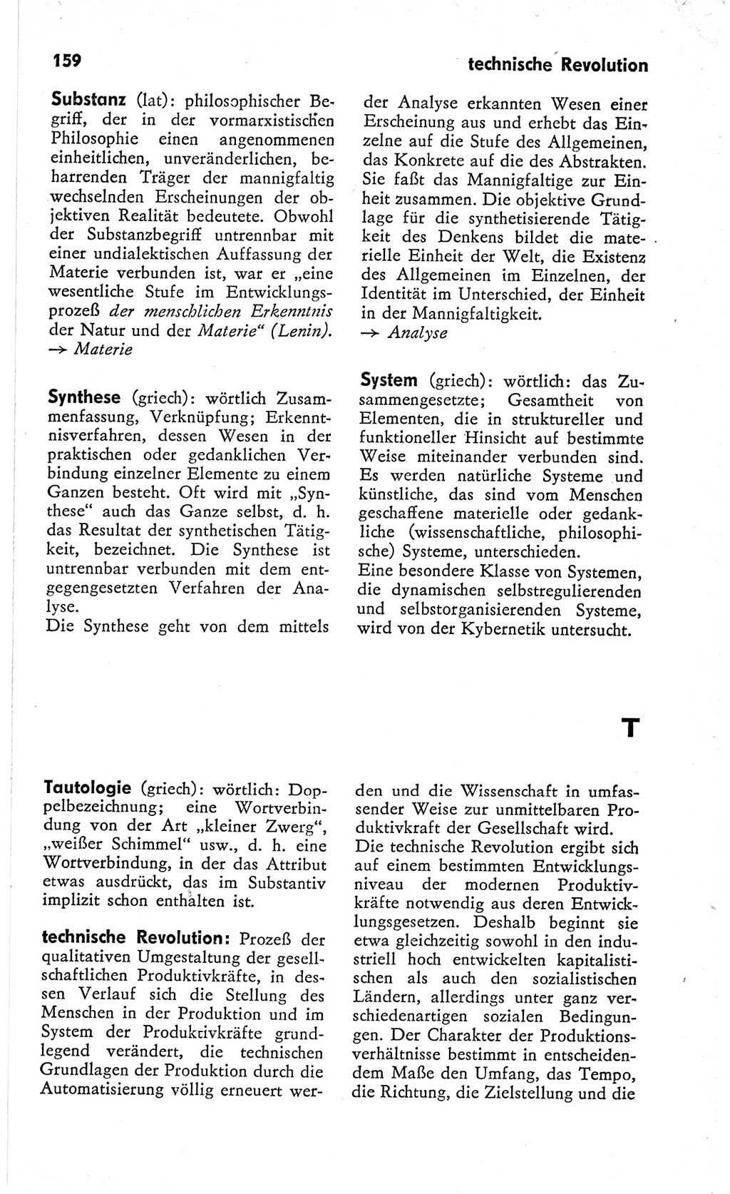 Kleines Wörterbuch der marxistisch-leninistischen Philosophie [Deutsche Demokratische Republik (DDR)] 1966, Seite 159 (Kl. Wb. ML Phil. DDR 1966, S. 159)