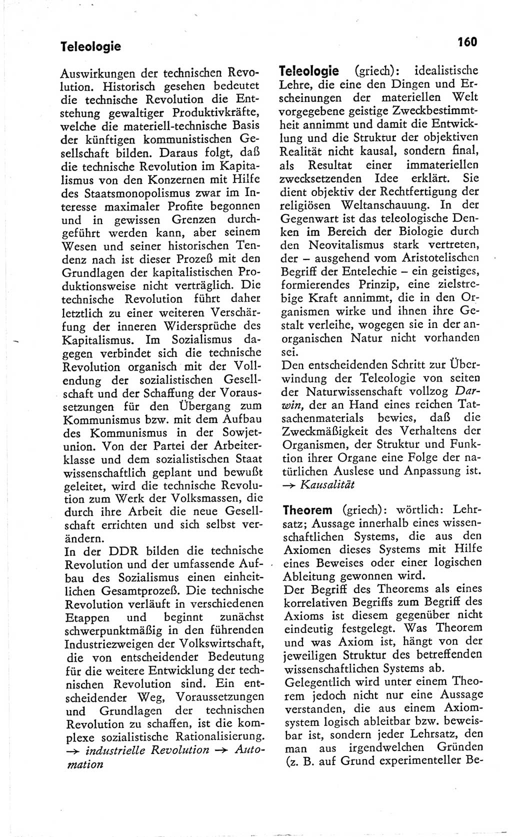 Kleines Wörterbuch der marxistisch-leninistischen Philosophie [Deutsche Demokratische Republik (DDR)] 1966, Seite 160 (Kl. Wb. ML Phil. DDR 1966, S. 160)