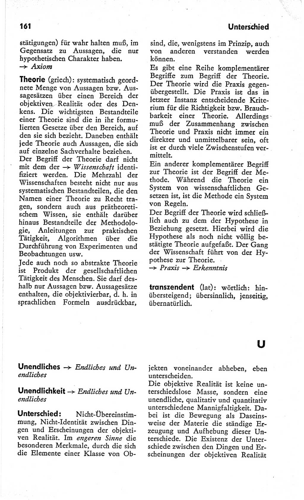 Kleines Wörterbuch der marxistisch-leninistischen Philosophie [Deutsche Demokratische Republik (DDR)] 1966, Seite 161 (Kl. Wb. ML Phil. DDR 1966, S. 161)