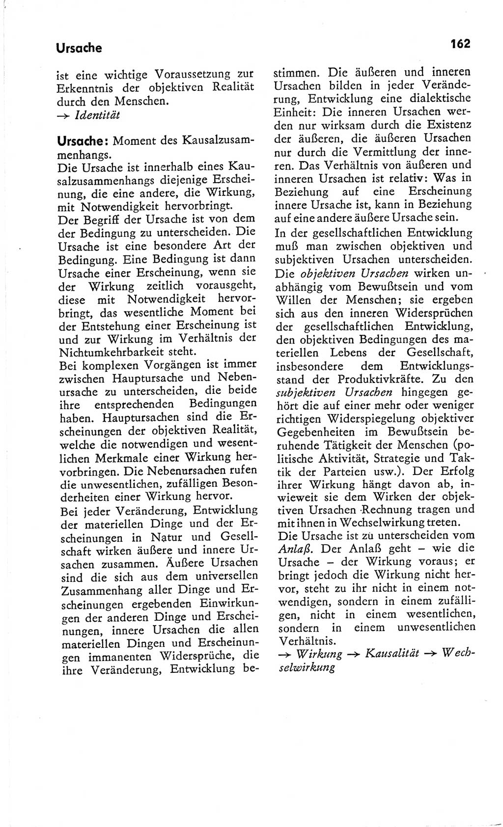 Kleines Wörterbuch der marxistisch-leninistischen Philosophie [Deutsche Demokratische Republik (DDR)] 1966, Seite 162 (Kl. Wb. ML Phil. DDR 1966, S. 162)