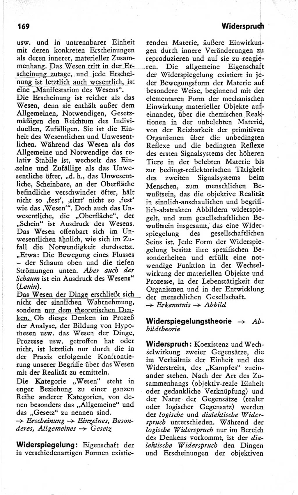Kleines Wörterbuch der marxistisch-leninistischen Philosophie [Deutsche Demokratische Republik (DDR)] 1966, Seite 169 (Kl. Wb. ML Phil. DDR 1966, S. 169)