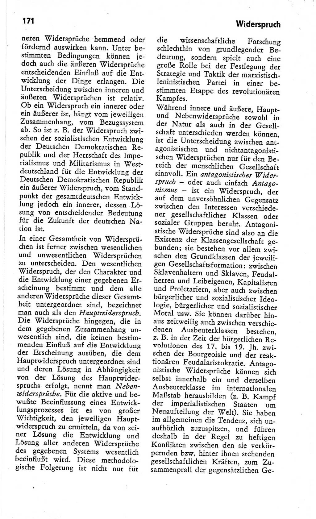 Kleines Wörterbuch der marxistisch-leninistischen Philosophie [Deutsche Demokratische Republik (DDR)] 1966, Seite 171 (Kl. Wb. ML Phil. DDR 1966, S. 171)