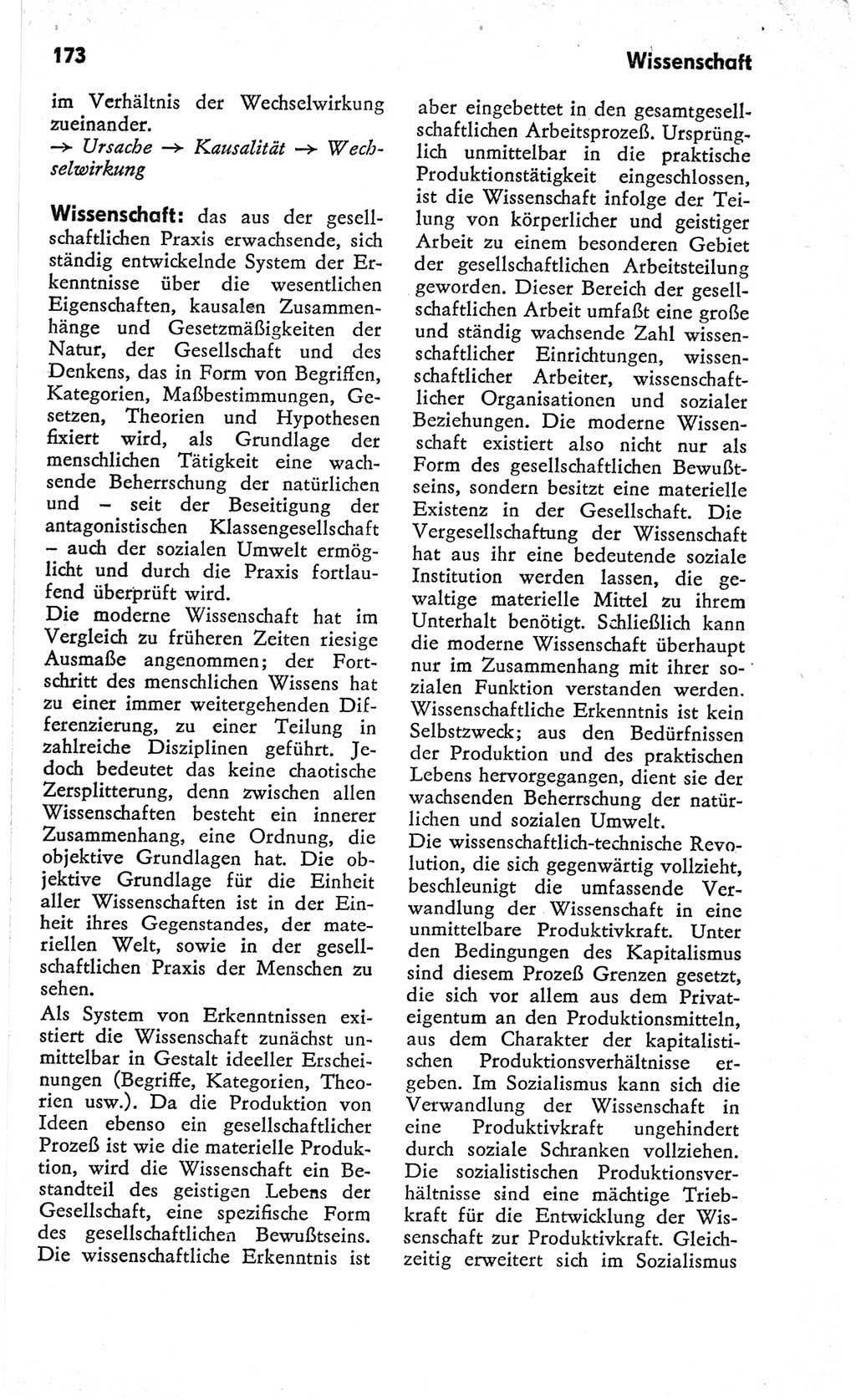 Kleines Wörterbuch der marxistisch-leninistischen Philosophie [Deutsche Demokratische Republik (DDR)] 1966, Seite 173 (Kl. Wb. ML Phil. DDR 1966, S. 173)