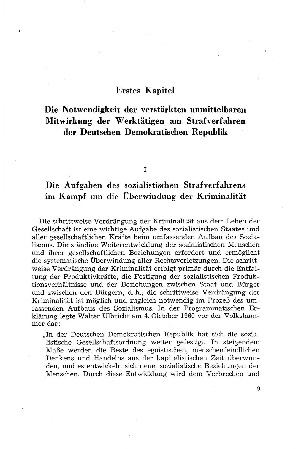 Die Mitwirkung der Werktätigen am Strafverfahren [Deutsche Demokratische Republik (DDR)] 1966, Seite 9 (Mitw. Str.-Verf. DDR 1966, S. 9)