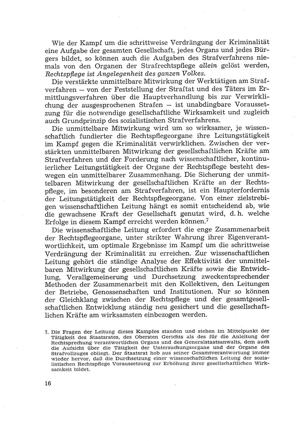 Die Mitwirkung der WerktÃ¤tigen am Strafverfahren [Deutsche Demokratische Republik (DDR)] 1966, Seite 16 (Mitw. Str.-Verf. DDR 1966, S. 16)