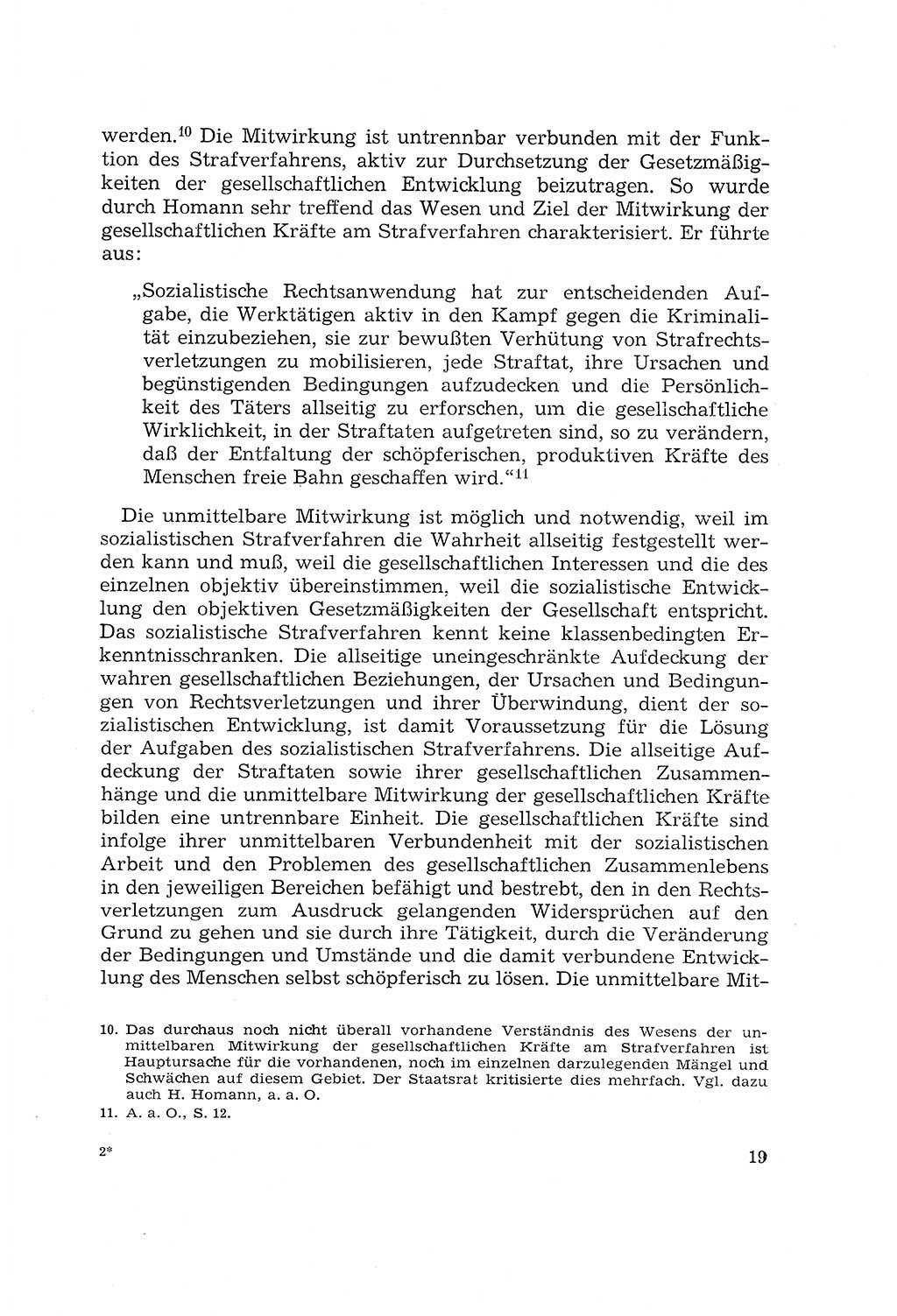 Die Mitwirkung der Werktätigen am Strafverfahren [Deutsche Demokratische Republik (DDR)] 1966, Seite 19 (Mitw. Str.-Verf. DDR 1966, S. 19)