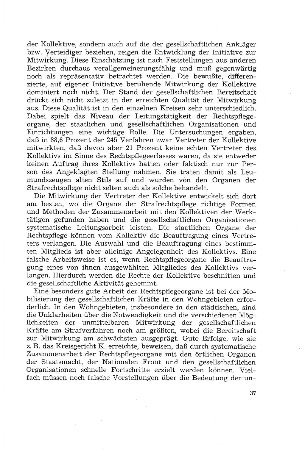 Die Mitwirkung der Werktätigen am Strafverfahren [Deutsche Demokratische Republik (DDR)] 1966, Seite 37 (Mitw. Str.-Verf. DDR 1966, S. 37)