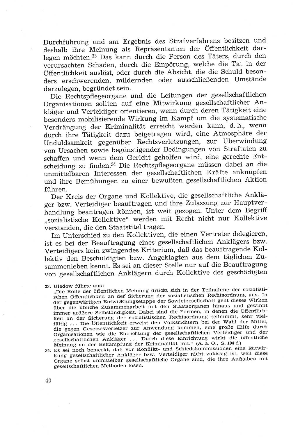 Die Mitwirkung der Werktätigen am Strafverfahren [Deutsche Demokratische Republik (DDR)] 1966, Seite 40 (Mitw. Str.-Verf. DDR 1966, S. 40)