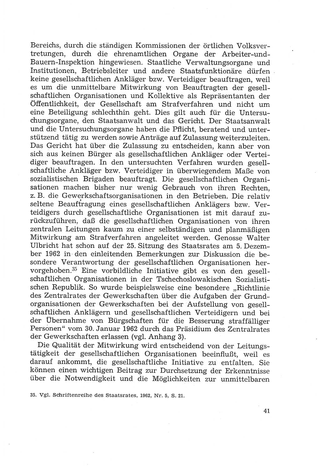 Die Mitwirkung der Werktätigen am Strafverfahren [Deutsche Demokratische Republik (DDR)] 1966, Seite 41 (Mitw. Str.-Verf. DDR 1966, S. 41)