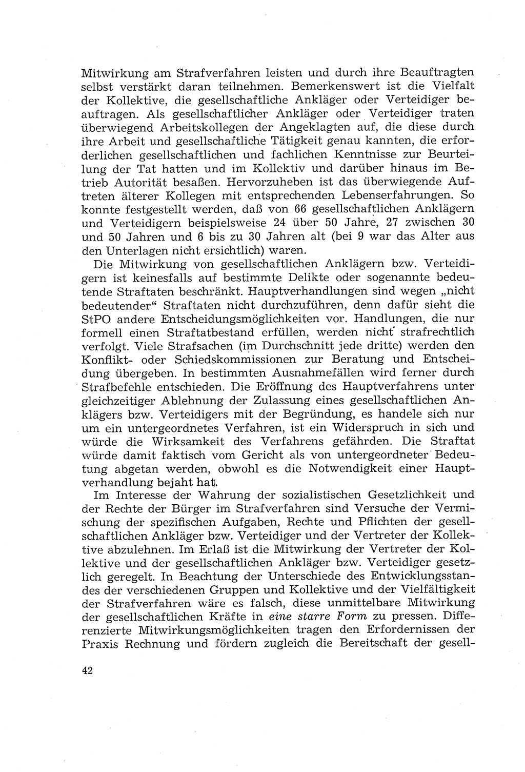 Die Mitwirkung der Werktätigen am Strafverfahren [Deutsche Demokratische Republik (DDR)] 1966, Seite 42 (Mitw. Str.-Verf. DDR 1966, S. 42)