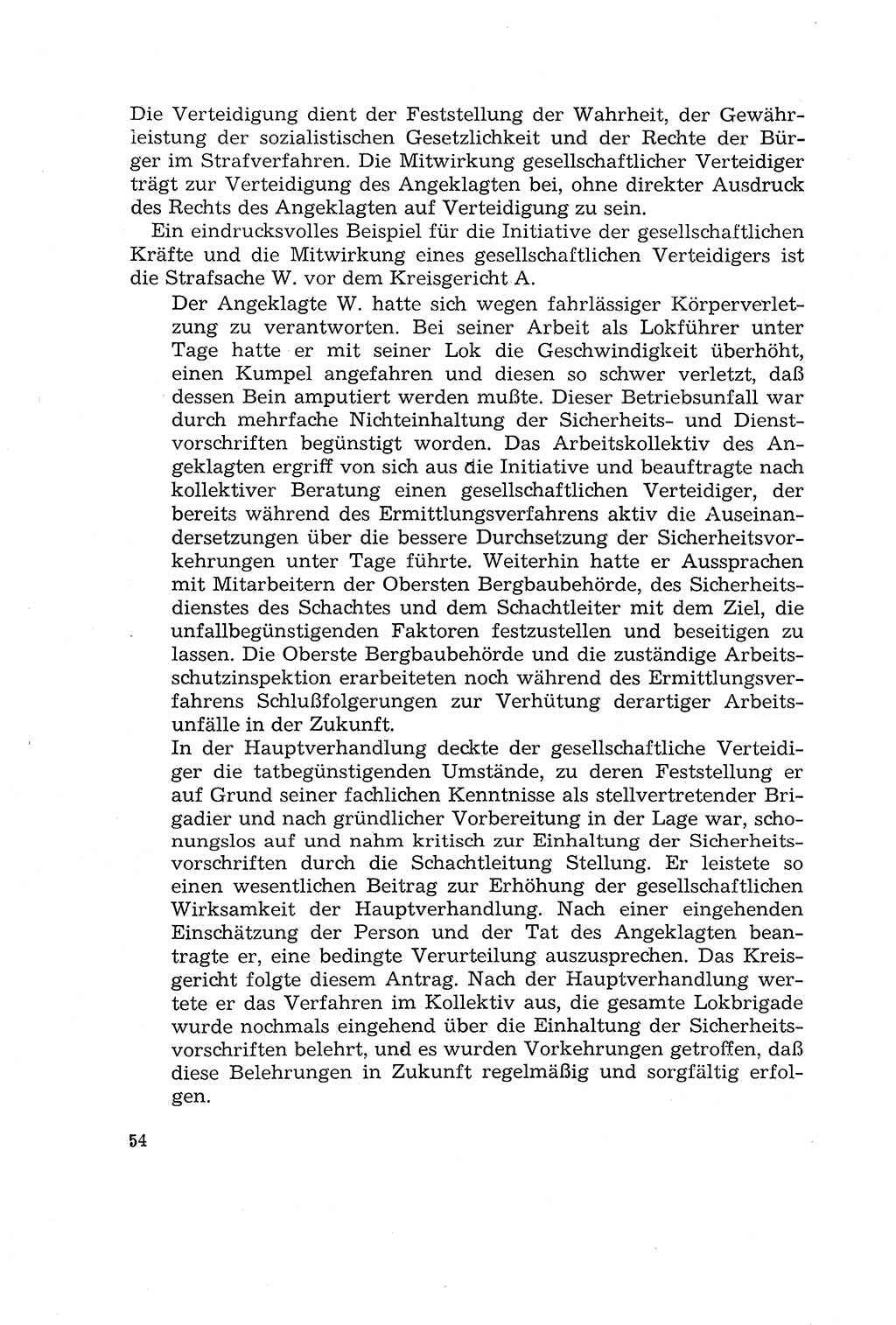 Die Mitwirkung der Werktätigen am Strafverfahren [Deutsche Demokratische Republik (DDR)] 1966, Seite 54 (Mitw. Str.-Verf. DDR 1966, S. 54)