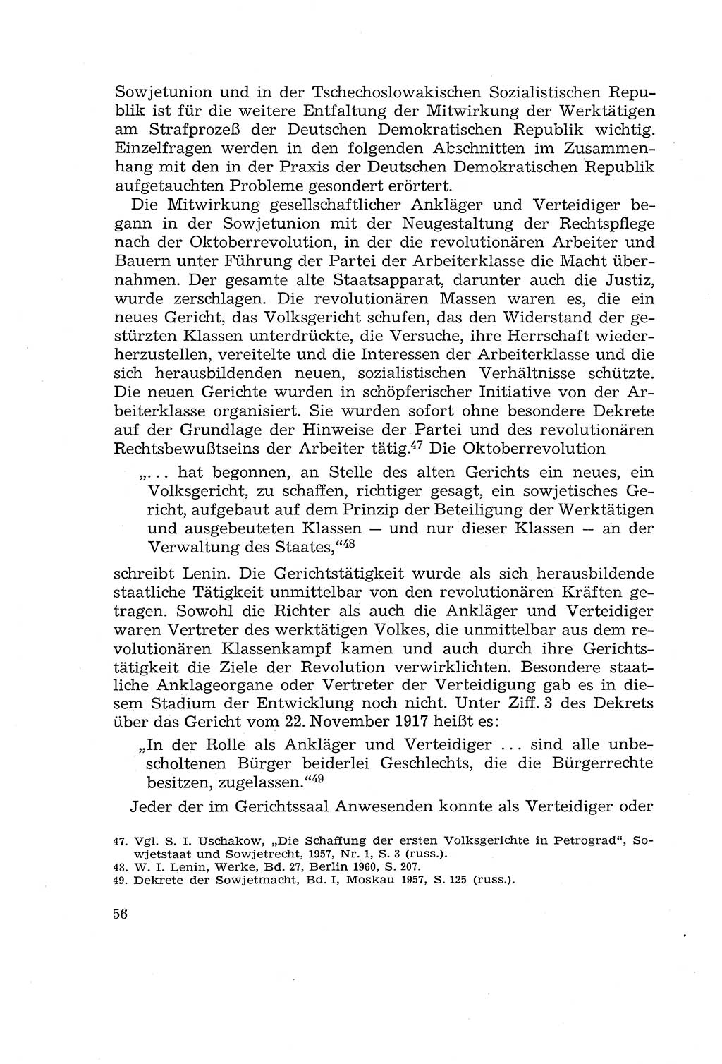 Die Mitwirkung der Werktätigen am Strafverfahren [Deutsche Demokratische Republik (DDR)] 1966, Seite 56 (Mitw. Str.-Verf. DDR 1966, S. 56)