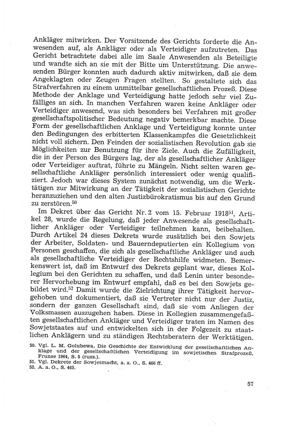 Die Mitwirkung der Werktätigen am Strafverfahren [Deutsche Demokratische Republik (DDR)] 1966, Seite 57 (Mitw. Str.-Verf. DDR 1966, S. 57)