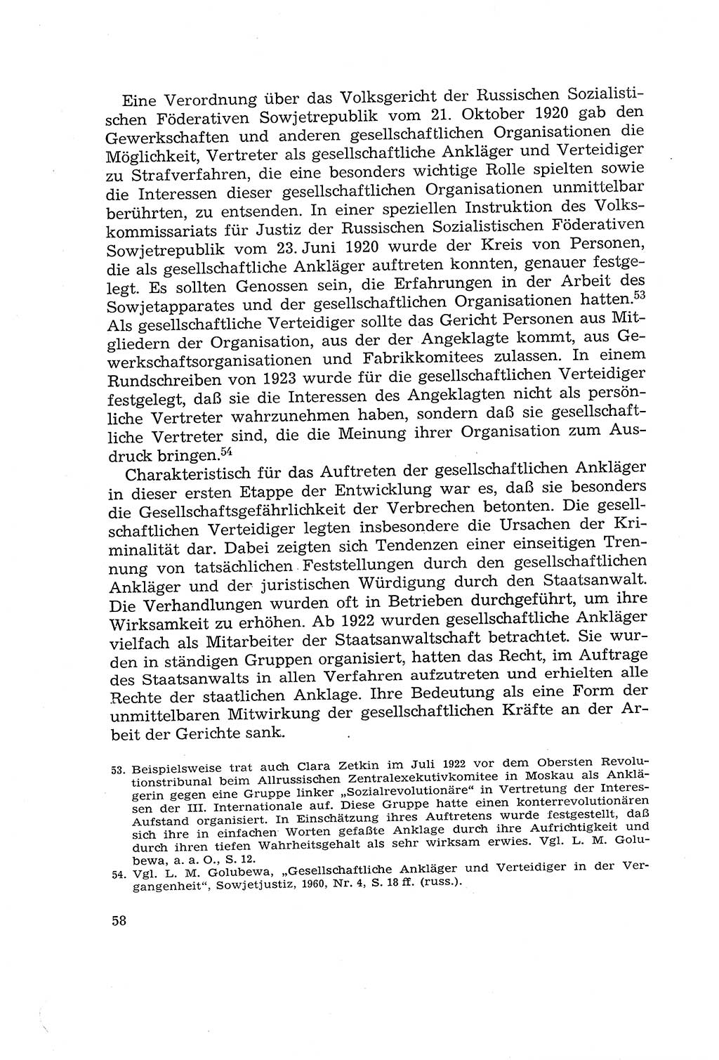 Die Mitwirkung der Werktätigen am Strafverfahren [Deutsche Demokratische Republik (DDR)] 1966, Seite 58 (Mitw. Str.-Verf. DDR 1966, S. 58)