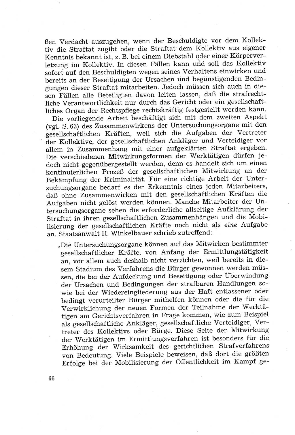 Die Mitwirkung der Werktätigen am Strafverfahren [Deutsche Demokratische Republik (DDR)] 1966, Seite 66 (Mitw. Str.-Verf. DDR 1966, S. 66)
