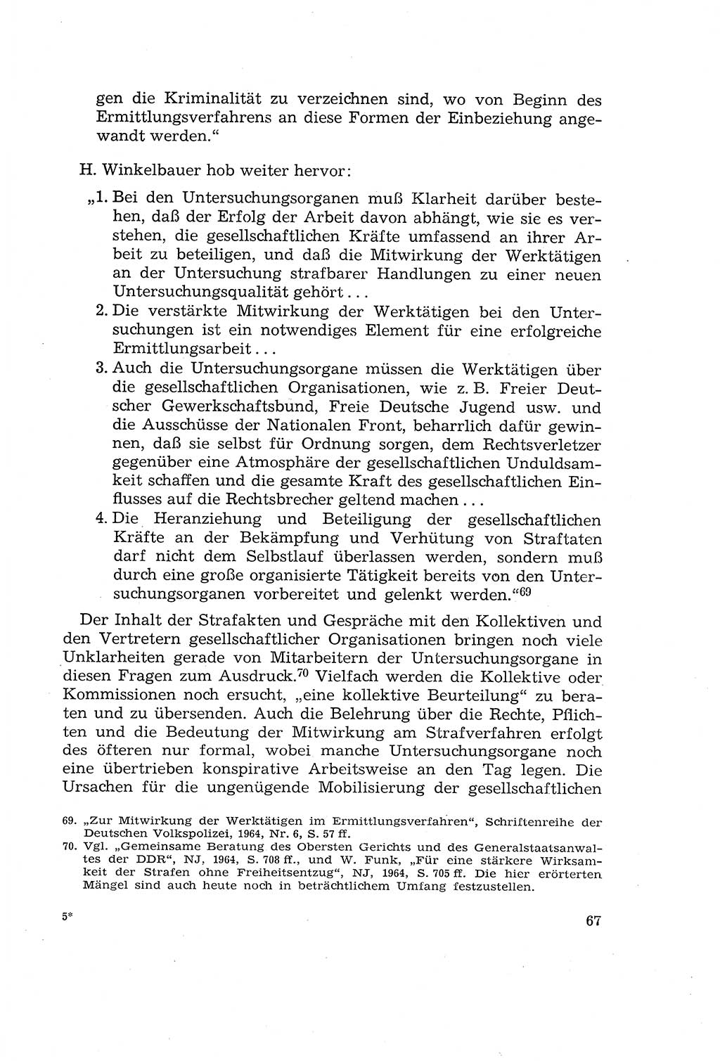 Die Mitwirkung der Werktätigen am Strafverfahren [Deutsche Demokratische Republik (DDR)] 1966, Seite 67 (Mitw. Str.-Verf. DDR 1966, S. 67)