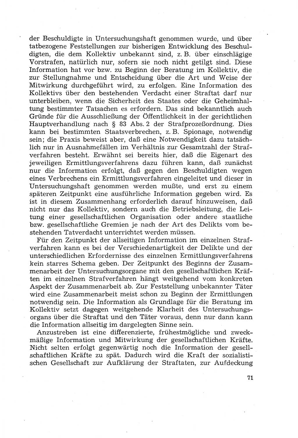 Die Mitwirkung der Werktätigen am Strafverfahren [Deutsche Demokratische Republik (DDR)] 1966, Seite 71 (Mitw. Str.-Verf. DDR 1966, S. 71)