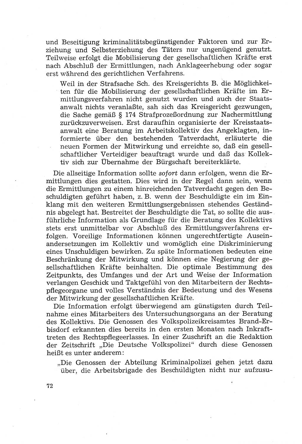 Die Mitwirkung der Werktätigen am Strafverfahren [Deutsche Demokratische Republik (DDR)] 1966, Seite 72 (Mitw. Str.-Verf. DDR 1966, S. 72)