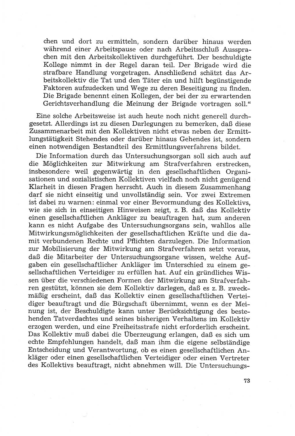 Die Mitwirkung der Werktätigen am Strafverfahren [Deutsche Demokratische Republik (DDR)] 1966, Seite 73 (Mitw. Str.-Verf. DDR 1966, S. 73)