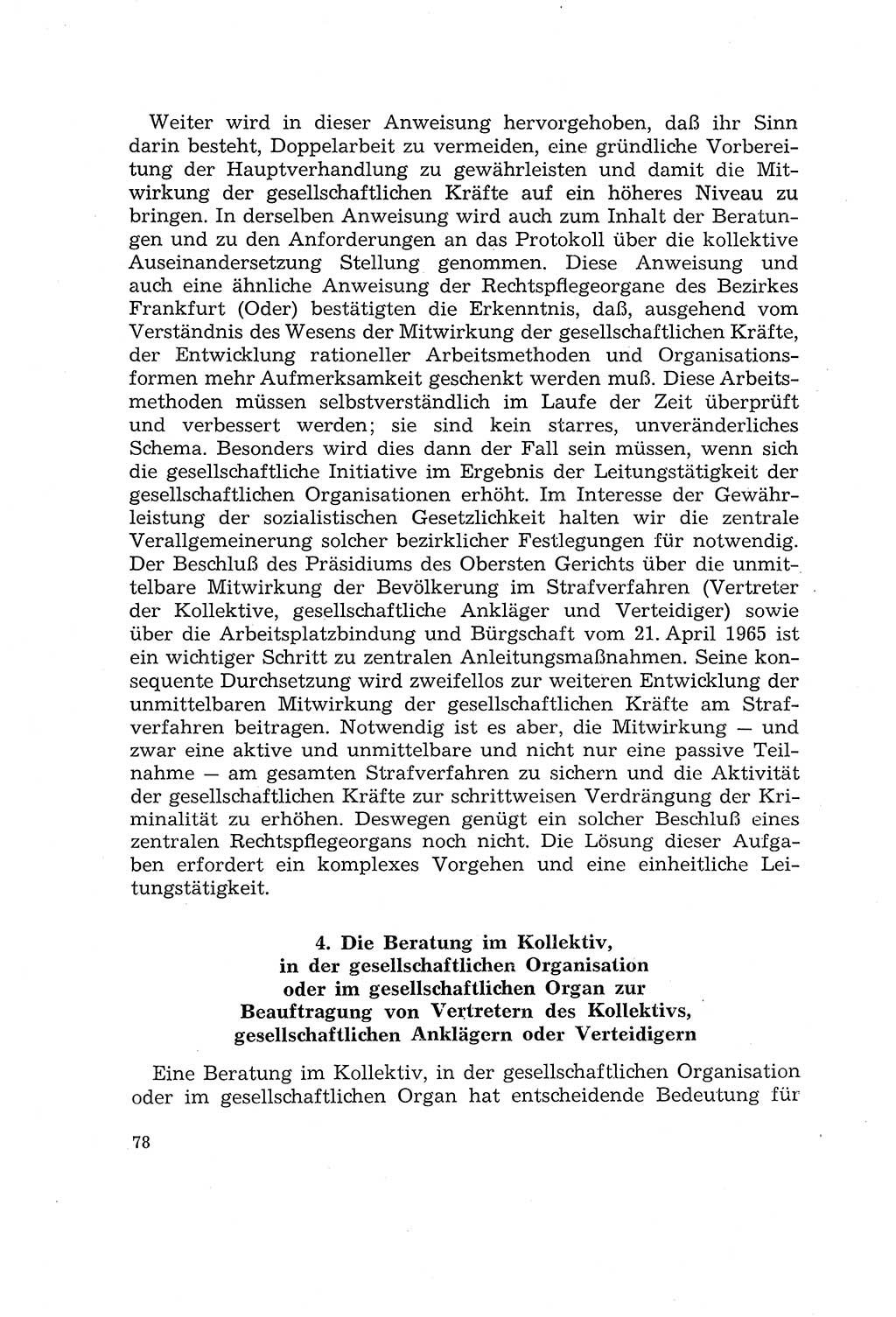Die Mitwirkung der Werktätigen am Strafverfahren [Deutsche Demokratische Republik (DDR)] 1966, Seite 78 (Mitw. Str.-Verf. DDR 1966, S. 78)