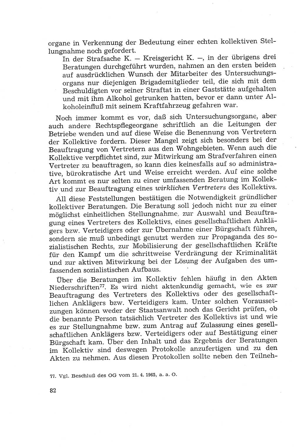 Die Mitwirkung der Werktätigen am Strafverfahren [Deutsche Demokratische Republik (DDR)] 1966, Seite 82 (Mitw. Str.-Verf. DDR 1966, S. 82)