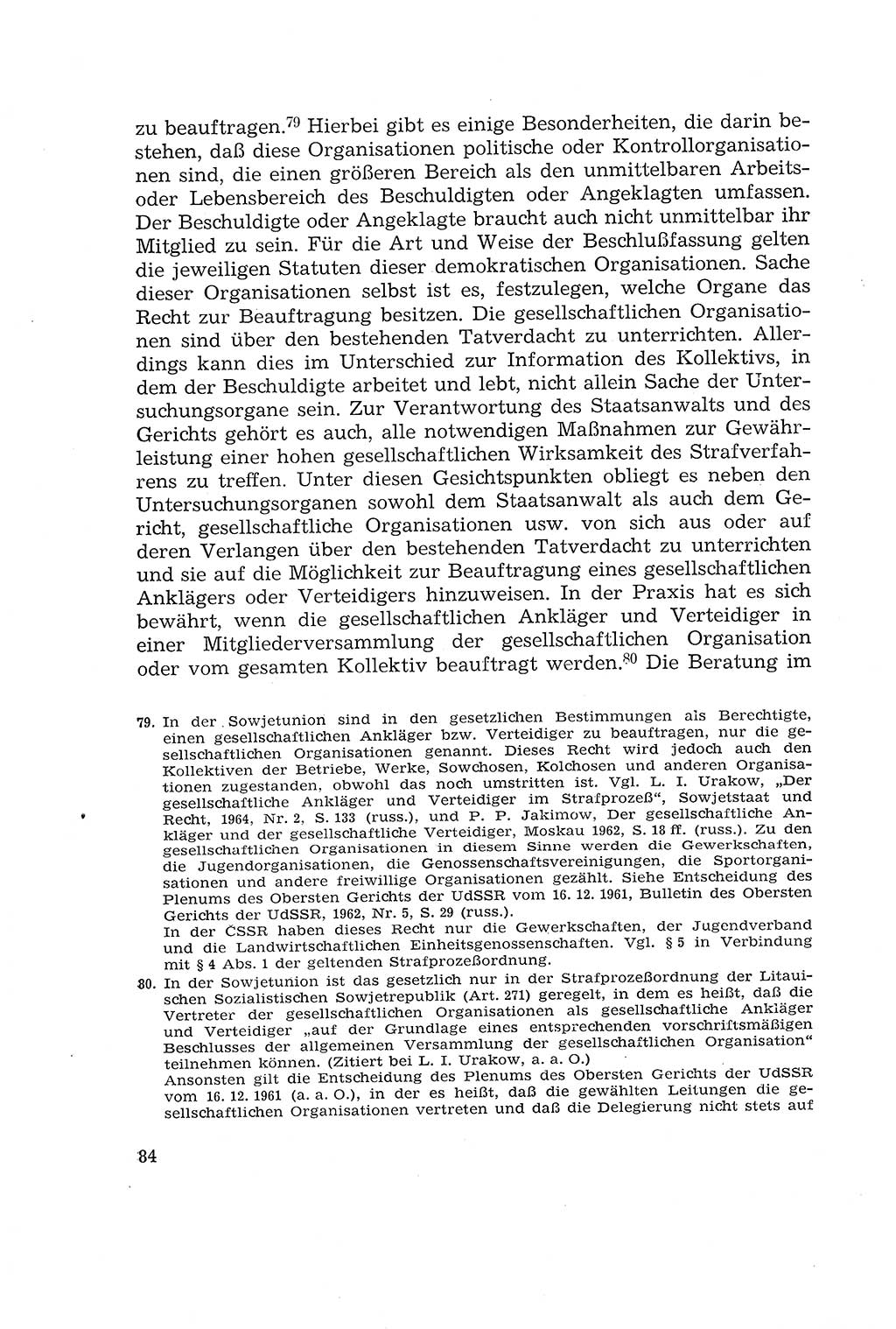 Die Mitwirkung der Werktätigen am Strafverfahren [Deutsche Demokratische Republik (DDR)] 1966, Seite 84 (Mitw. Str.-Verf. DDR 1966, S. 84)