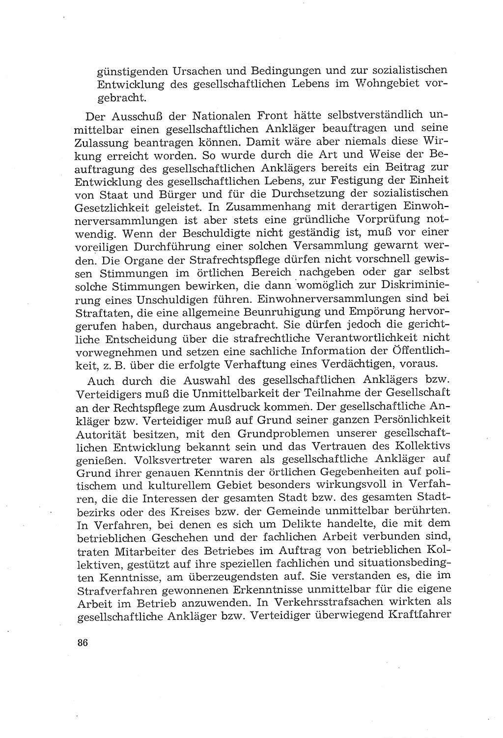 Die Mitwirkung der Werktätigen am Strafverfahren [Deutsche Demokratische Republik (DDR)] 1966, Seite 86 (Mitw. Str.-Verf. DDR 1966, S. 86)
