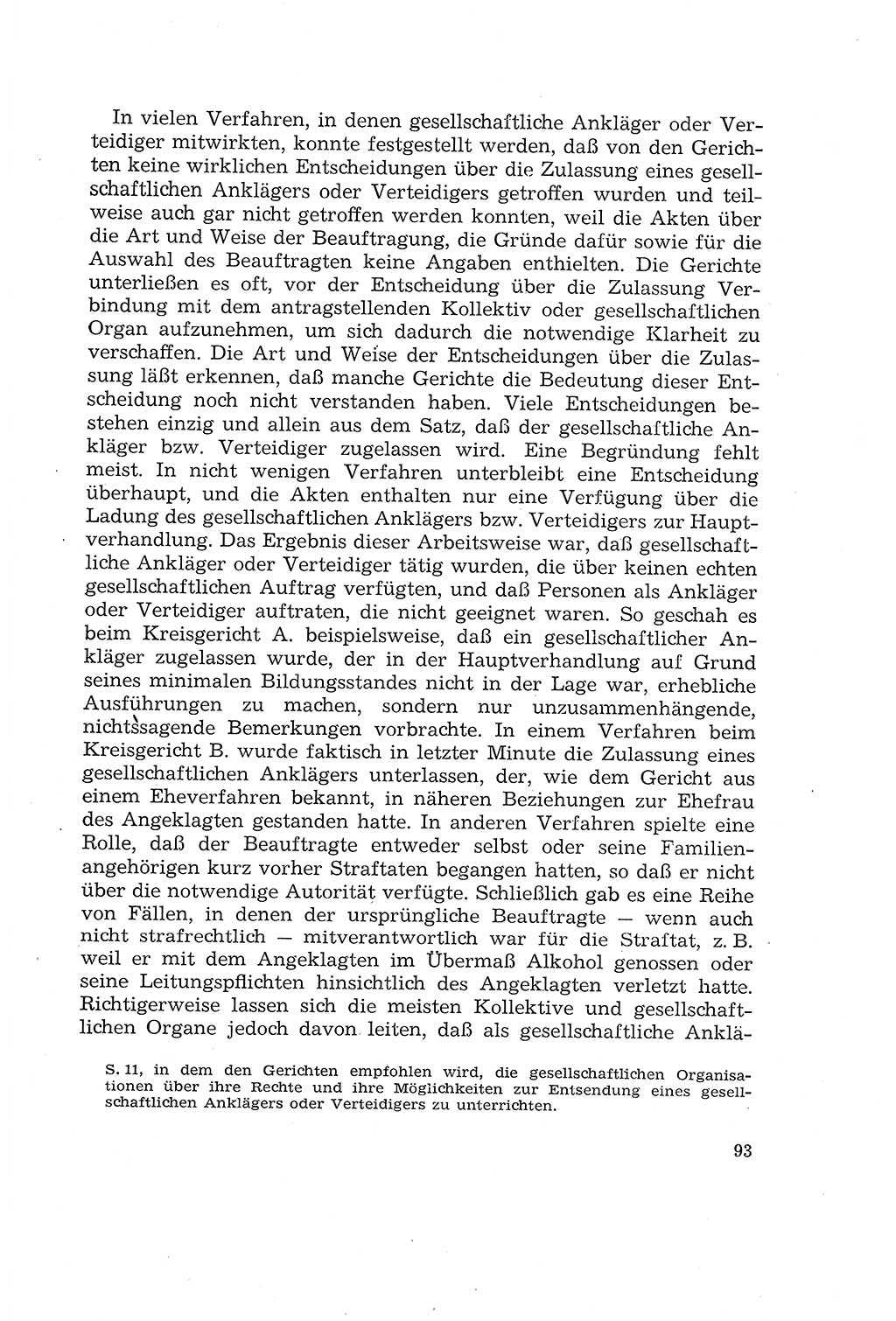 Die Mitwirkung der Werktätigen am Strafverfahren [Deutsche Demokratische Republik (DDR)] 1966, Seite 93 (Mitw. Str.-Verf. DDR 1966, S. 93)