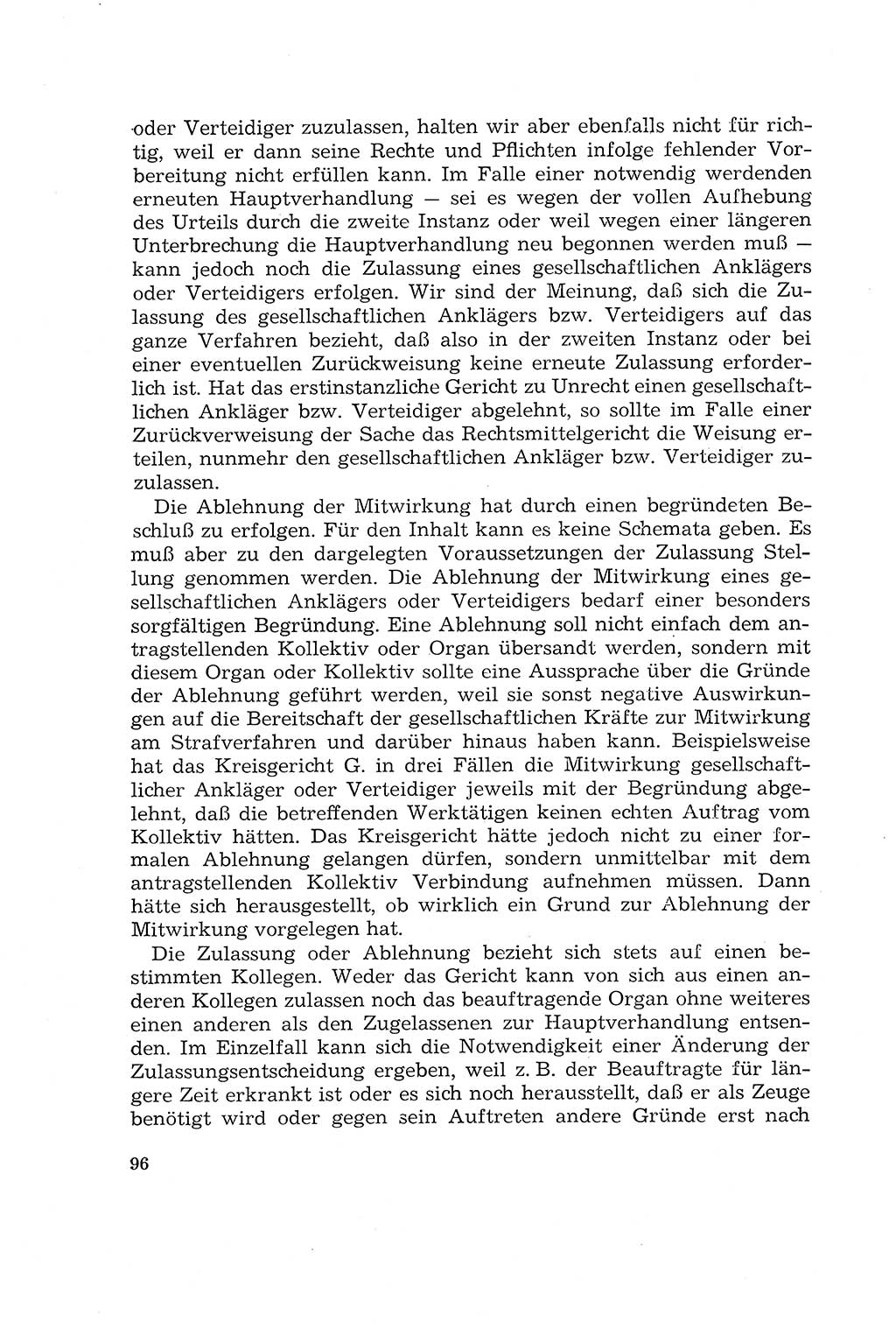 Die Mitwirkung der Werktätigen am Strafverfahren [Deutsche Demokratische Republik (DDR)] 1966, Seite 96 (Mitw. Str.-Verf. DDR 1966, S. 96)